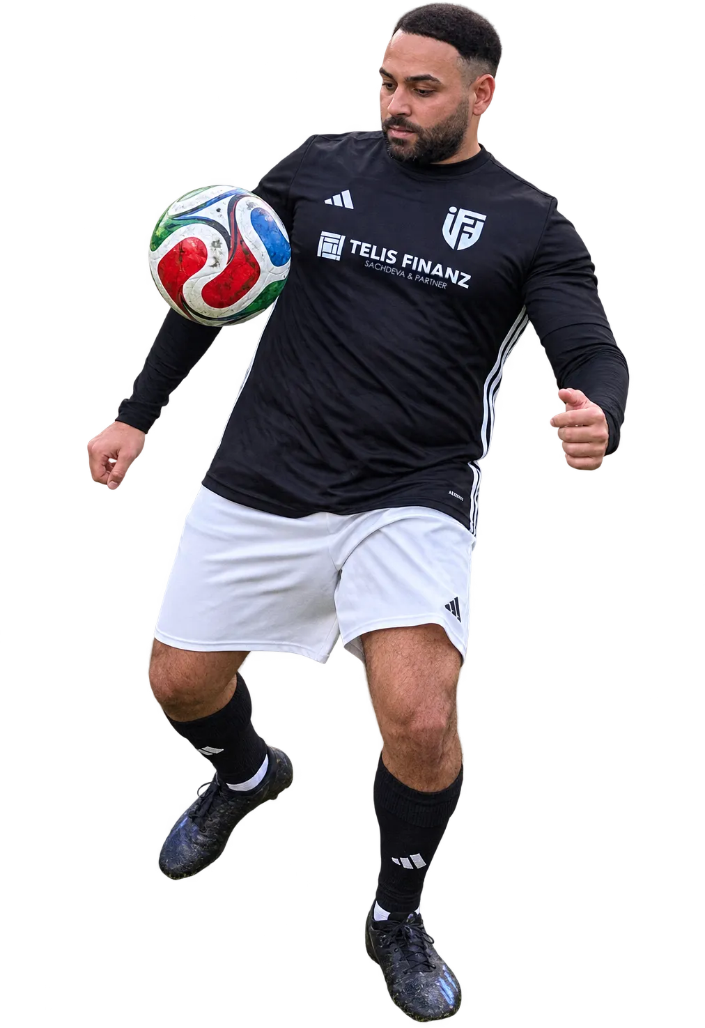 Spieler von IF Hamburg mit Ball im Vereinstrikot