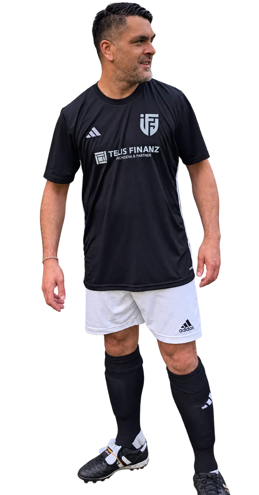 Stehender Spieler von IF Hamburg im Vereinstrikot